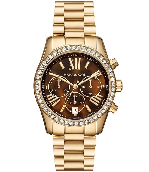 michael michael kors lexington crystal bracelet watch rose gold|Amazon.com: Michael Kors Lexington Three.